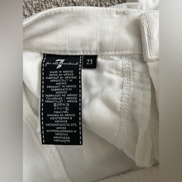Seven For All Mankind. Size 23. Crop Wide Leg. High Waist. White Corduroy. - Picture 5 of 5